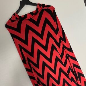 Orange and Black Chevron Skirt